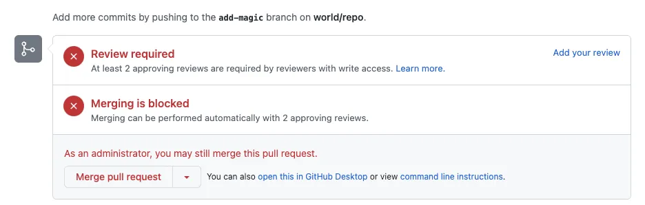 GitHub pull request UI enforcing teams' code review working agreement GitHub pull request UI enforcing teams' code review working agreement