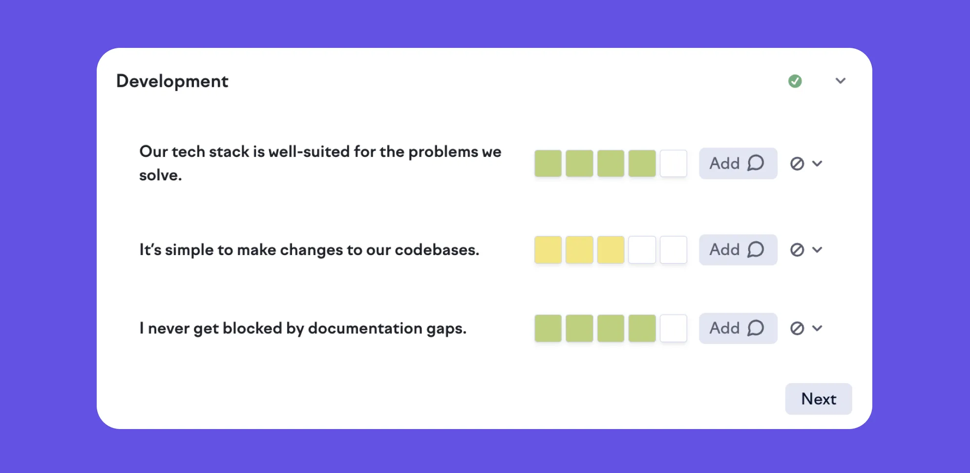 An example of some of our 35 research-backed survey questions