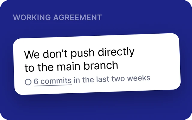 Adopt a working agreement to avoid pushing changes directly to the main branch