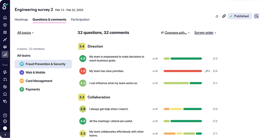 Combine system metrics with developer feedback so you know exactly what to improve and how.
