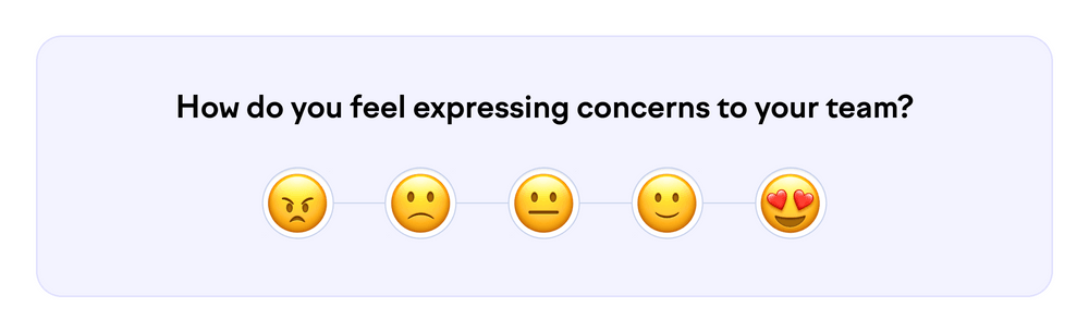 How do you feel expressing concerns to your team? (😠/🙁/😐/🙂/😍)