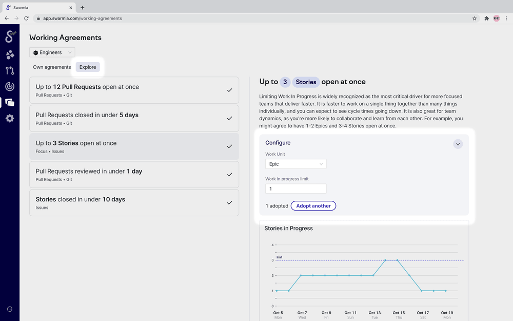 Configure Working Agreements in Swarmia