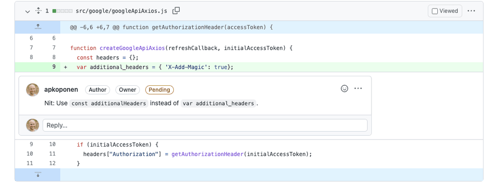 Nitpick on variable declaration and casing that could be easily enforced with a linter